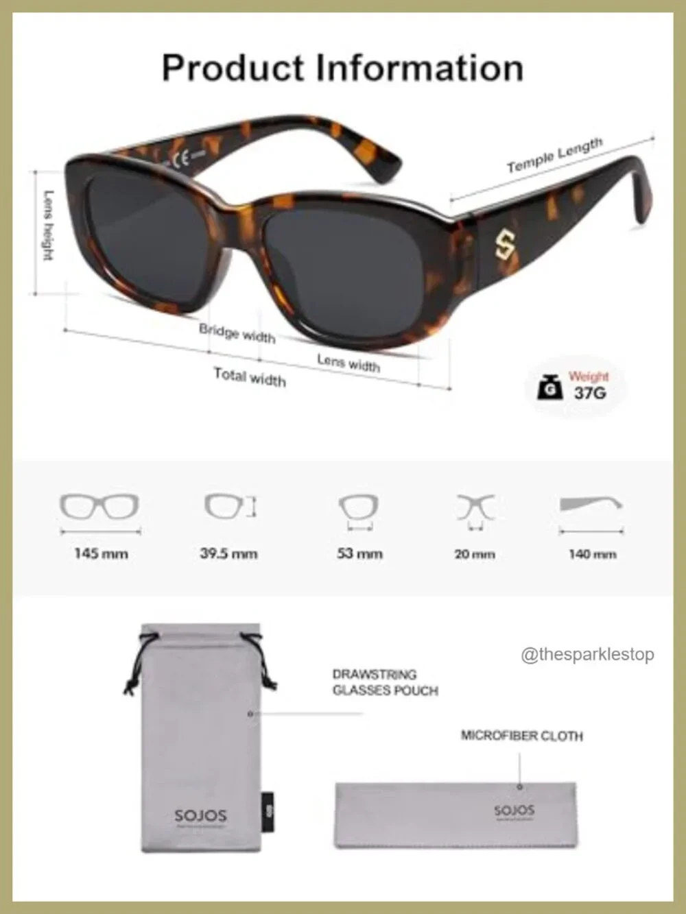 Retro Square Polarized Sunglasses Unisex UV400 Protection Thick Chunky Frame